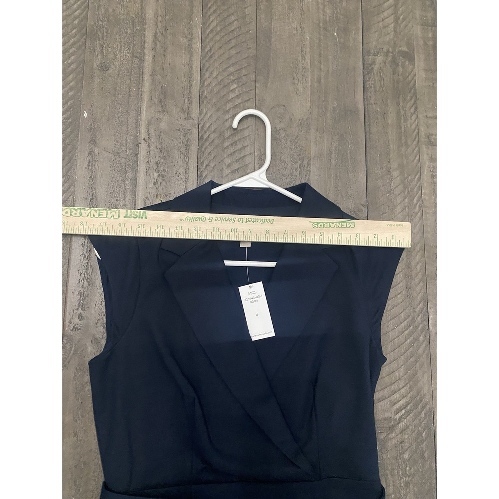 NWT Banana Republic Womens Blue Sleeveless Midi Dress sz 10 Belt Business - Picture 4 of 16